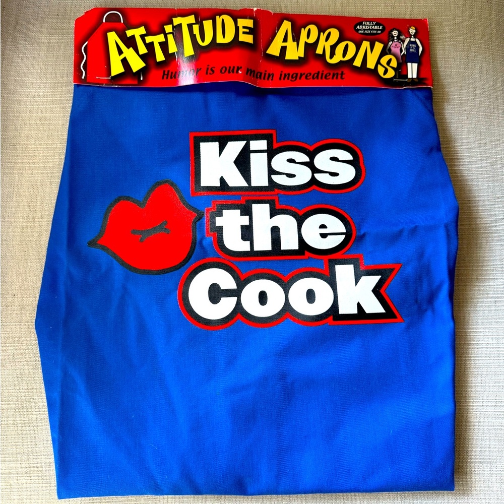Kiss the Cook, Blue, Apron